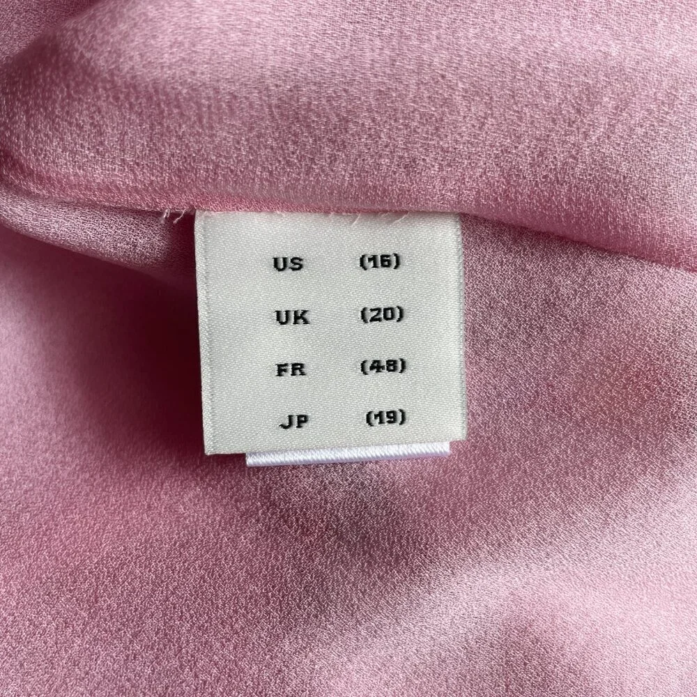 Adam Lippes Ruffle Floral Dress Pink Silk Midi - Picture 10 of 15